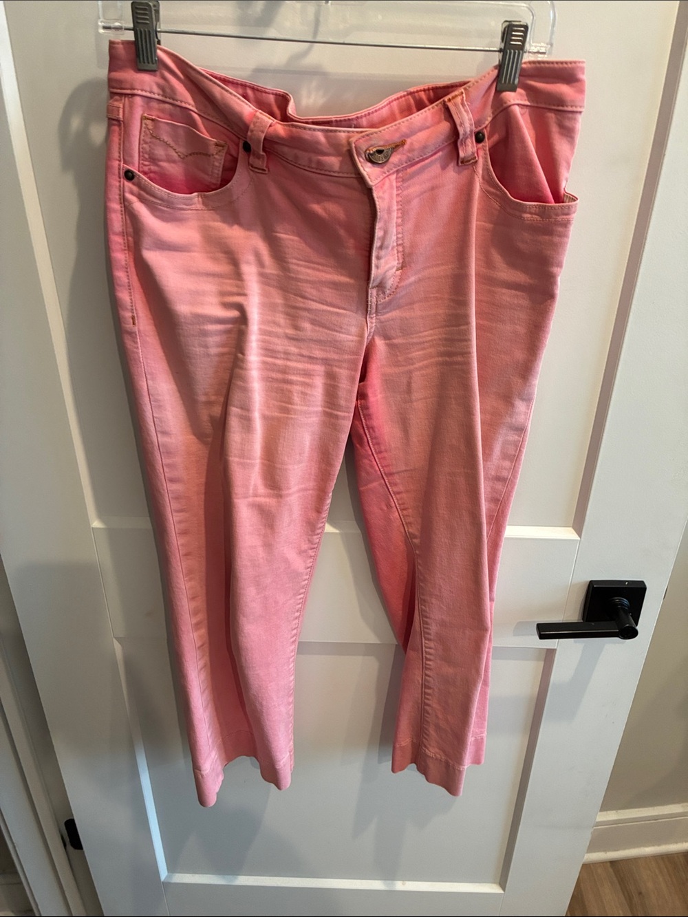 Christopher Blue Pink Cropped Stretch Jeans SIZE 6 - Picture 2 of 3